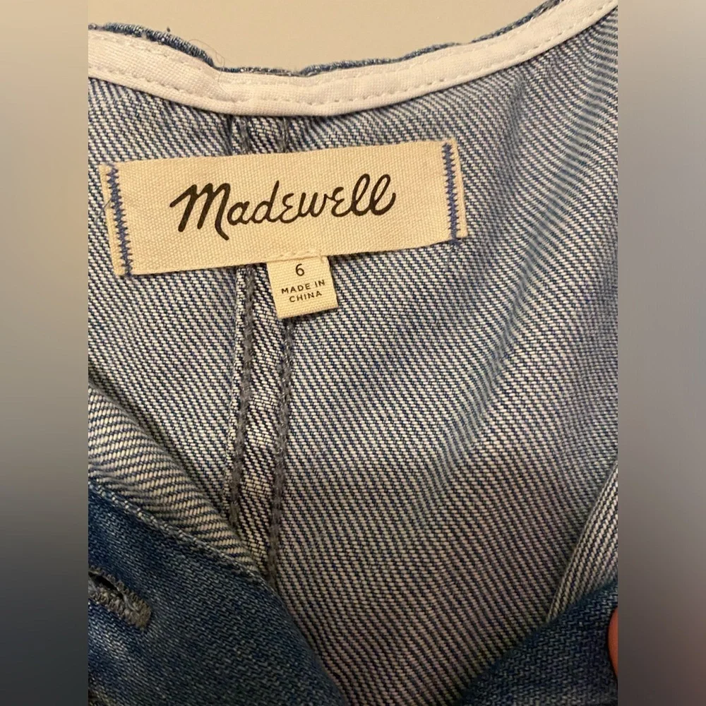Madewell Blue Denim Button-Front Midi Dress - Picture 5 of 5